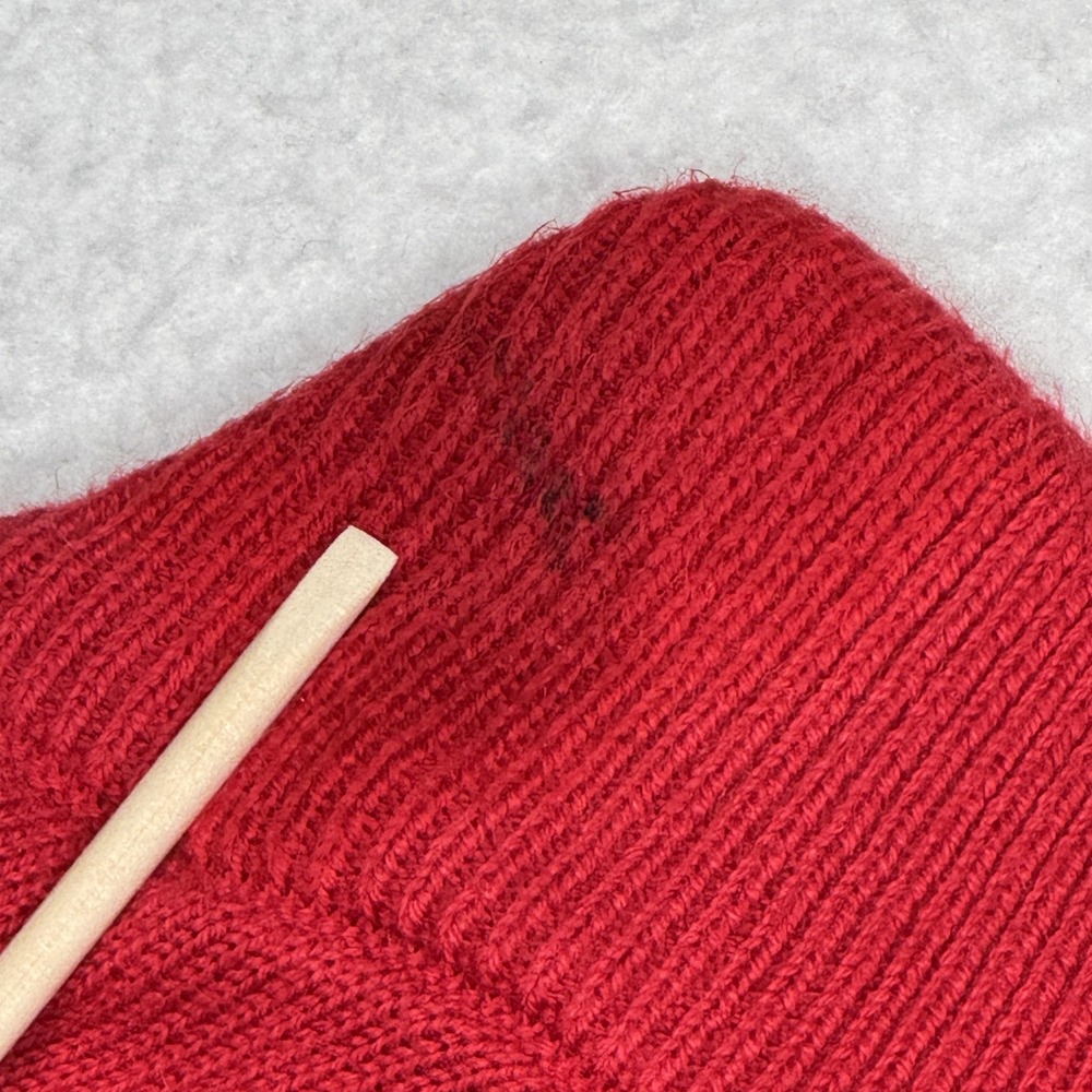 Lauren Ralph Lauren Sweater Womens XL Red Leather Ring Detail Pullover Raglan - Picture 7 of 8